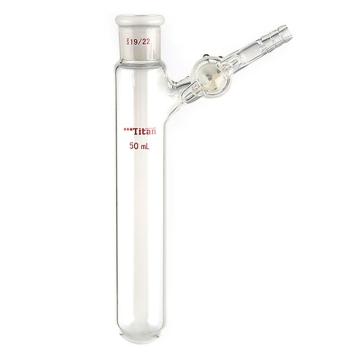 Titan/泰坦 反应管，内磨口14/20，玻璃节门，50ml，特优级，TYBL-B221450-DZ，1个 TYBL-B221450-DZ