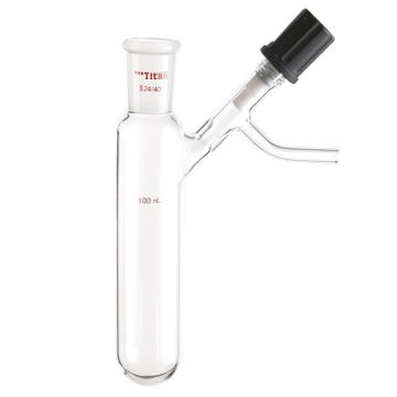 Titan/泰坦 反应管，内磨口24/40，4mm高真空阀，100ml 特优级，TTF564100，1个 TTF564100