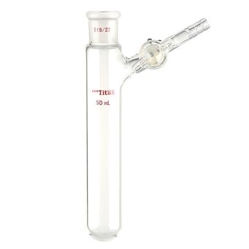Titan/泰坦 反应管，内磨口19/22，玻璃节门，50ml，特优级，TYBL-B221950-DZ，1个 TYBL-B221950-DZ