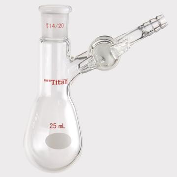 Titan/泰坦 反应茄瓶，磨口：14/20，25ml，玻璃节门 特优级，TF901425G，1个 TF901425G