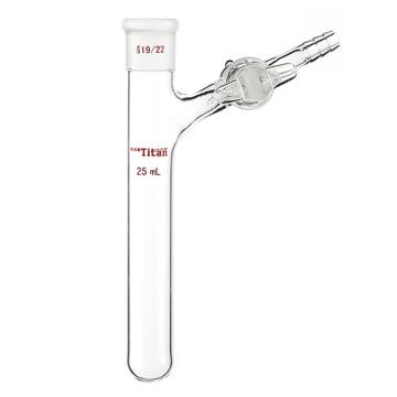 Titan/泰坦 反应管，内磨口19/22，玻璃节门，25ml 特优级 爆款，TF891925，1个 TF891925