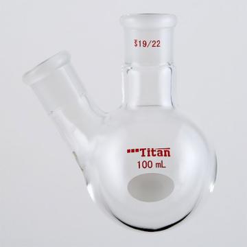 Titan/泰坦 厚壁斜两口瓶，高强度，中间磨口：19/22，侧磨口：19/22，100ml 特优级 爆款，TF419900，1个 TF419900
