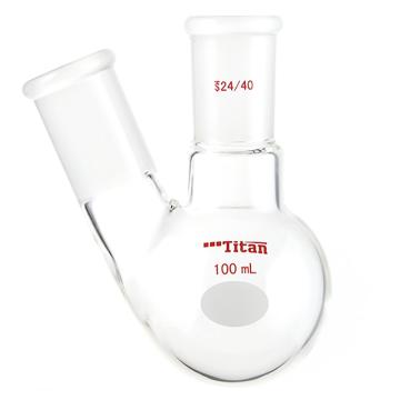 Titan/泰坦 厚壁斜两口瓶，高强度，中间磨口：24/40，侧磨口：24/40，100ml 特优级，TF414400，个/，1个 TF414400