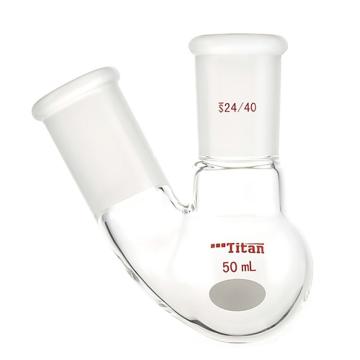 Titan/泰坦 厚壁斜两口瓶，高强度，中间磨口：24/40，侧磨口：24/40，50ml 特优级，TF414450，个/，1个 TF414450