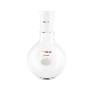 Titan/泰坦 单颈圆底球瓶，厚壁高强度，磨口：24/40，250ml 特优级 爆款，TF304250，1个 TF304250