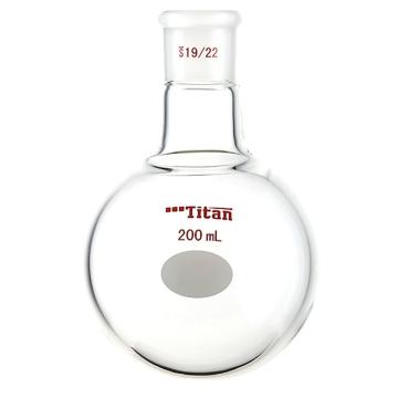 Titan/泰坦 单颈圆底球瓶，厚壁高强度，磨口：19/22，200ml 特优级，TF309200，1个 TF309200