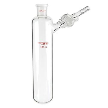 Titan/泰坦 反应管，内磨口14/20，玻璃节门，100ml 特优级，TF891100，1个 TF891100
