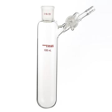 Titan/泰坦 反应管，内磨口19/22，玻璃节门，100ml 特优级，TF899100，1个 TF899100