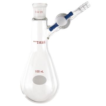 Titan/泰坦 反应茄瓶，磨口：14/20，100ml，四氟节门 特优级，TF901100，1个 TF901100