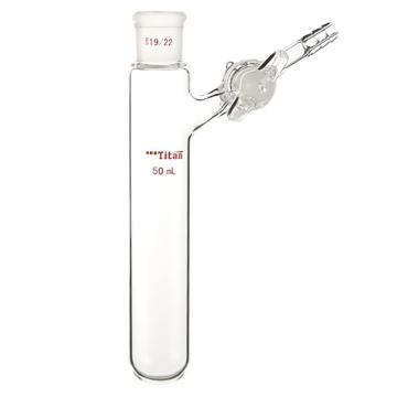 Titan/泰坦 反应管，内磨口19/22，玻璃节门，50ml 特优级，TF891950，1个 TF891950