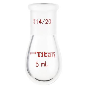 Titan/泰坦 厚壁茄型瓶，高强度，磨口：14/20，5ml 特优级，TF311405，1个 TF311405