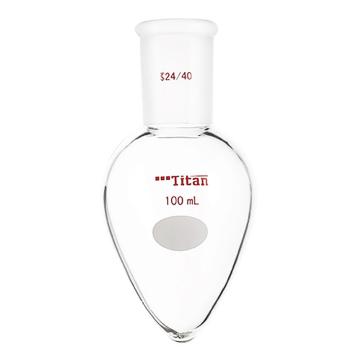 Titan/泰坦 厚壁鸡心磨口烧瓶，高强度，磨口：24/40，100ml 特优级，TF324100，1个 TF324100
