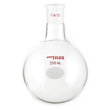 Titan/泰坦 单颈圆底球瓶，厚壁高强度，磨口：19/22，250ml 特优级 爆款，TF309250，1个 TF309250