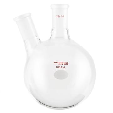 Titan/泰坦 厚壁斜两口瓶，高强度，中间磨口：24/40，侧磨口：24/40，1000ml 特优级，TF41241L，个/，1个 TF41241L