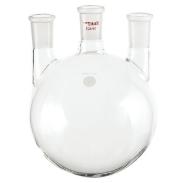 Titan/泰坦 直三口球瓶，厚壁高强度，中间磨口：24/40，侧磨口：24/40，2000ml 特优级，TF44242L，1个 TF44242L