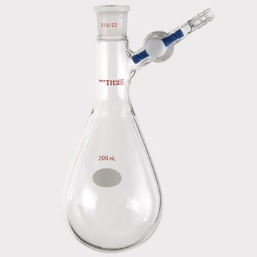 Titan/泰坦 反应茄瓶，磨口：19/22，200ml，四氟节门 特优级，TF909200，1个 TF909200