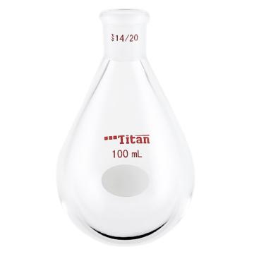 Titan/泰坦 厚壁茄型瓶，高强度，磨口：14/20，100ml 特优级，TF311100，1个 TF311100