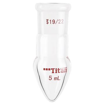 Titan/泰坦 厚壁鸡心磨口烧瓶，高强度，磨口：19/22，5ml，脖加长15mm 特优级，TF329205L，1个 TF329205L