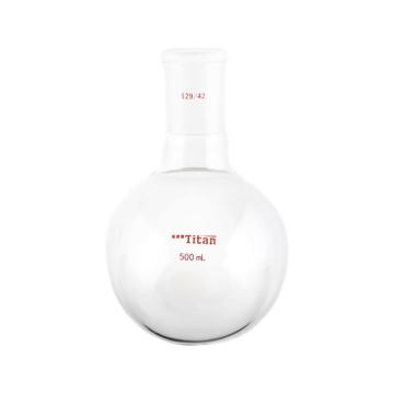 Titan/泰坦 单颈圆底球瓶，厚壁高强度，磨口：29/42，500ml 特优级，TF308500，1个 TF308500