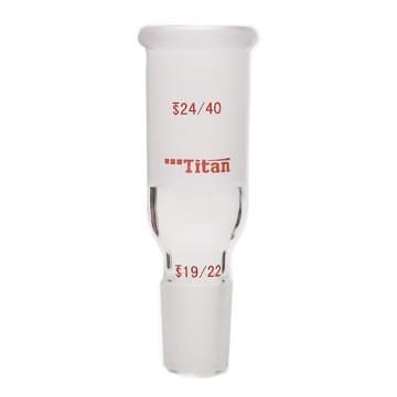 Titan/泰坦 B型接头(小变大)，上磨口：24/40，下磨口：19/22 特优级 爆款，TA252419，1个 TA252419