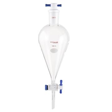 Titan/泰坦 分液漏斗，上磨口：29/42，4mm，四氟塞子，500ml 特优级，TF472950，个/，1个 TF472950