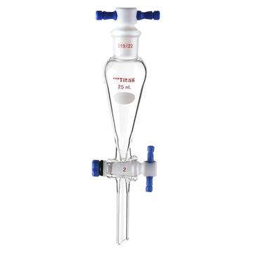 Titan/泰坦 分液漏斗，上磨口：19/22，2mm，四氟塞子，25ml 特优级，TF479025，个/，1个 TF479025
