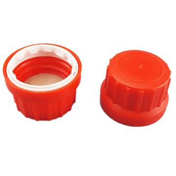 Titan/泰坦 通用瓶盖，大红色，德国标准PP防盗盖+PE/PTFE褐色垫片GL28螺口，D×H:36×24mm，1包（40个） TYBL-PG-B006