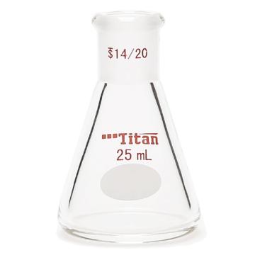 Titan/泰坦 三角瓶，厚壁高强度，磨口：14/20，25ml 特优级，TF661425，1个 TF661425