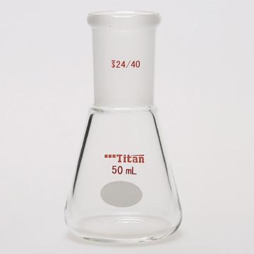 Titan/泰坦 三角瓶，厚壁高强度，磨口：24/40，50ml 特优级，TF662450，1个 TF662450