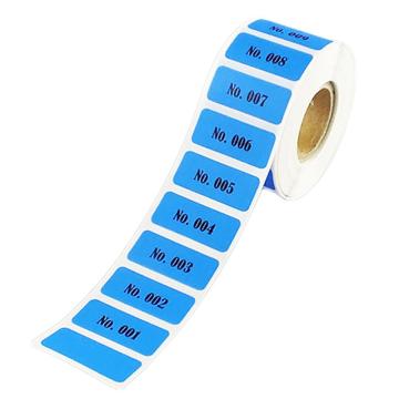 Titan/泰坦 连号标签，蓝色，25×4cm，号码：No.001～800，高档型，防水防化防撕，800小张/卷 TYBQ-0060