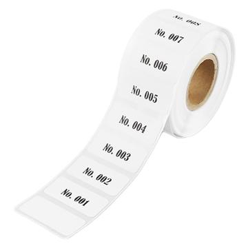 Titan/泰坦 连号标签，白色，25×4cm，号码：No.001～800，高档型，防水防化防撕，800小张/卷 TYBQ-0056