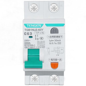 TENGEN/天正 小型漏电断路器 TGB1NLE-63Y 4P C63 30mA(祥云3.0)