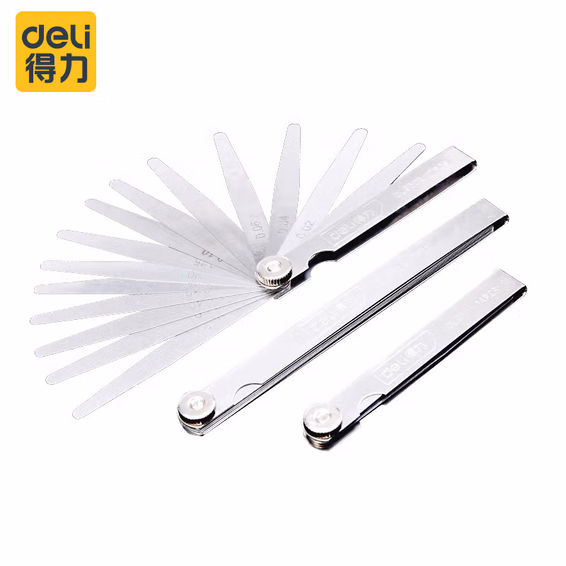 deli得力DL9502塞尺100Lx0.02-1.00mm_17件套(银)(把