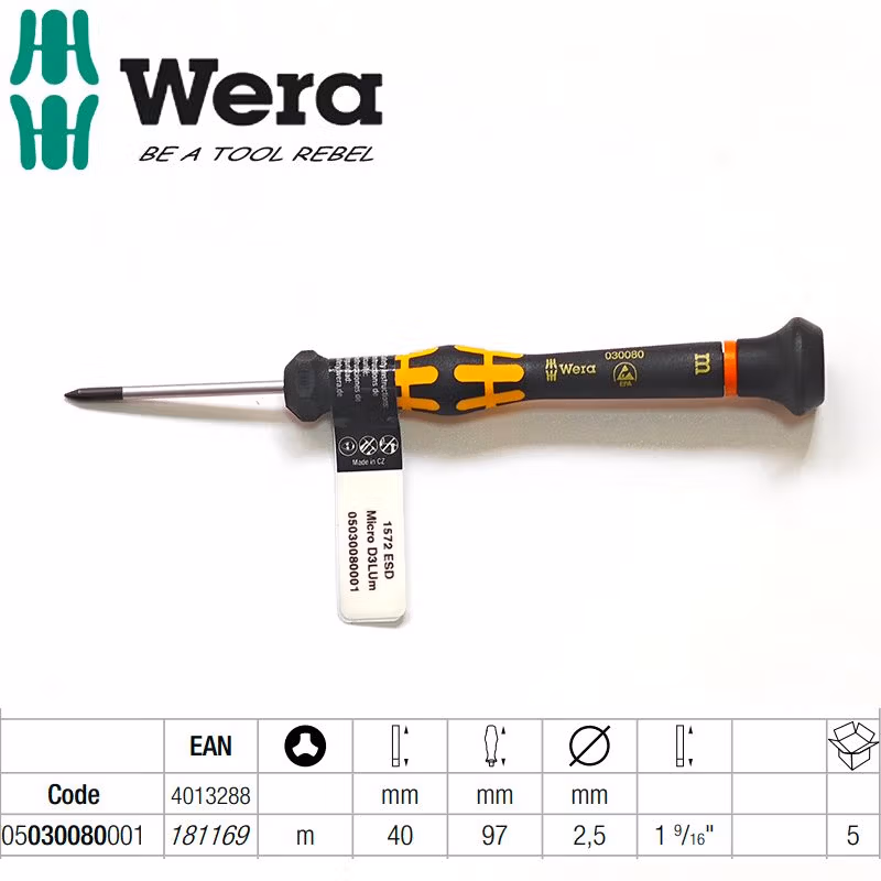 WERA/维拉 1572 防静电螺丝刀 三翼 m 05030080001