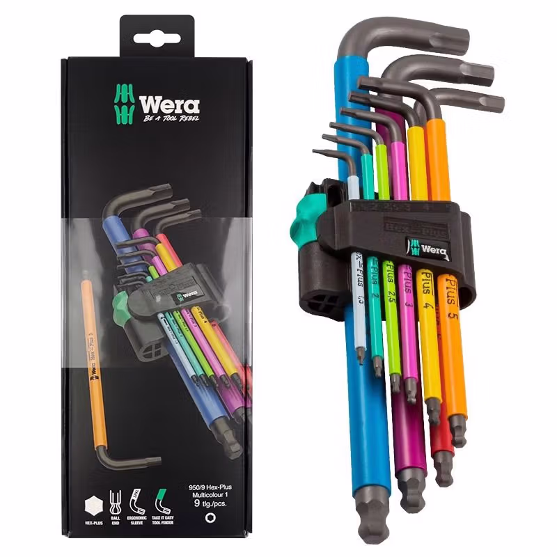 WERA/维拉 950/9 增强型内六角L型英制多彩组套2 05022640001