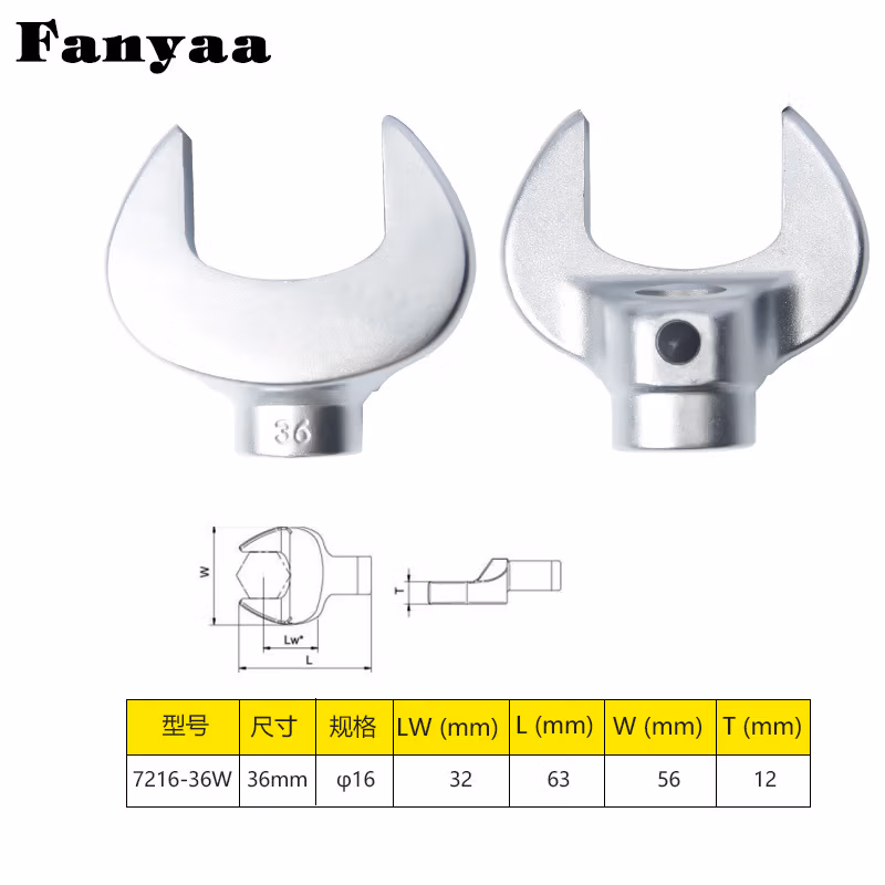 Fanyaa/泛亚 φ16mm凸圆柱可换头扭矩扳手开口交换头 7216-36W