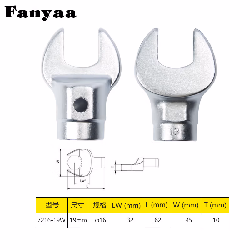 Fanyaa/泛亚 φ16mm凸圆柱可换头扭矩扳手开口交换头 7216-19W