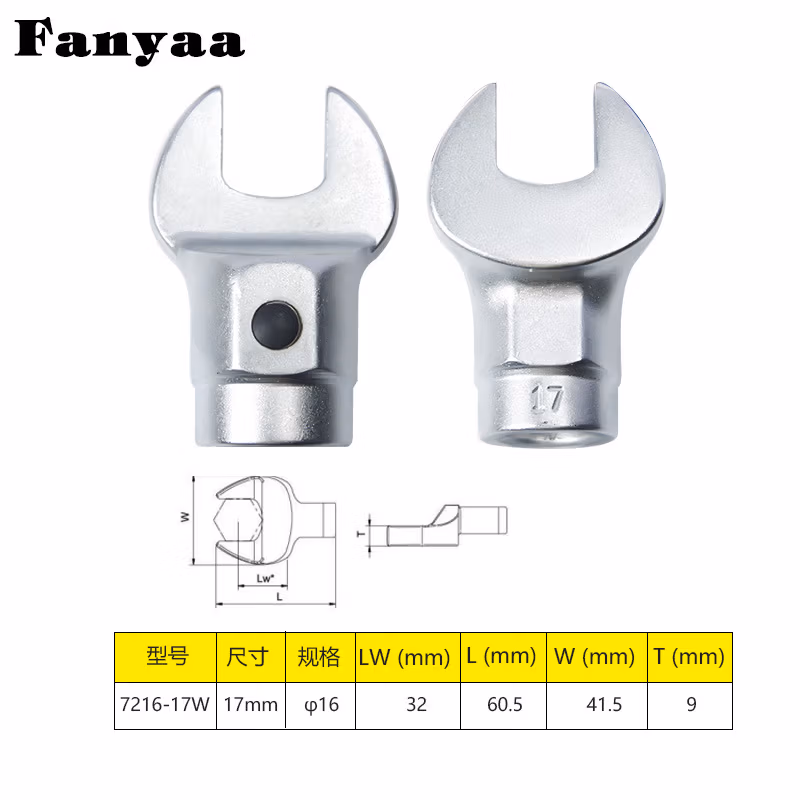 Fanyaa/泛亚 φ16mm凸圆柱可换头扭矩扳手开口交换头 7216-17W