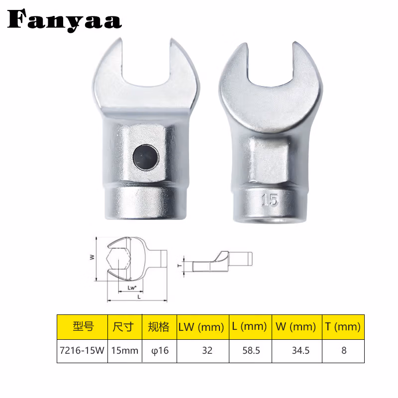 Fanyaa/泛亚 φ16mm凸圆柱可换头扭矩扳手开口交换头 7216-15W