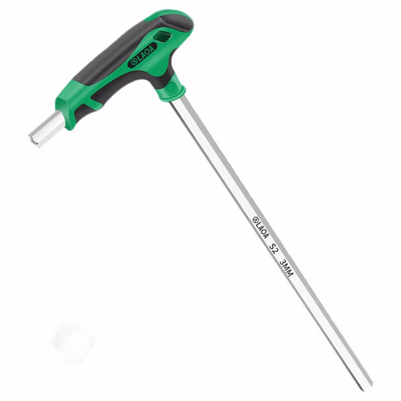 LAOA/老A 加长双色柄T型平头内六角扳手3MM LA152302