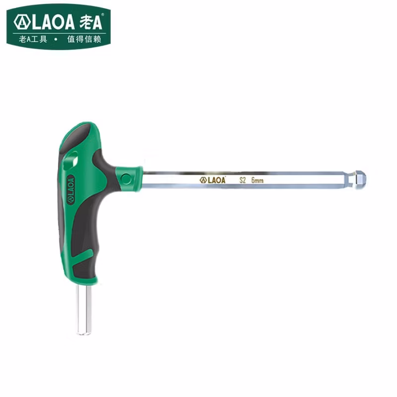 LAOA/老A 双色柄T型球头内六角扳手2MM LA152308