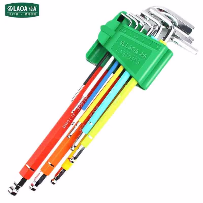 LAOA/老A 9PCS加长球头彩色内六角扳手  LA319106 LA319106
