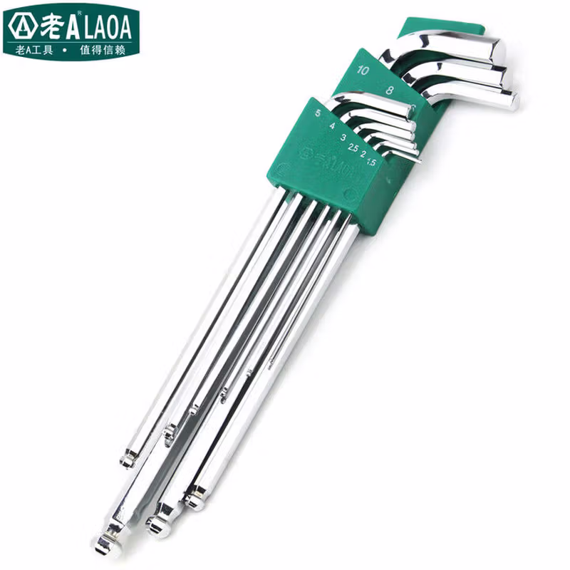 LAOA/老A 9PCS镜面特长球头内六角扳手 LA315109