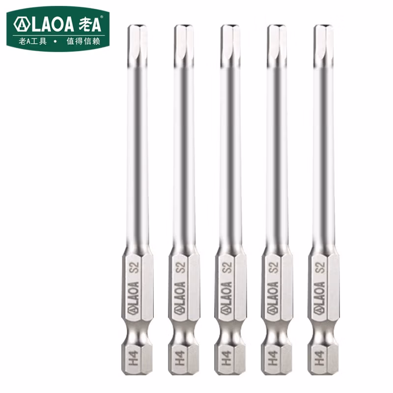 LAOA/老A 2PCS 1/4＂系列内六角批嘴批头 150*H4.0mm LA619240