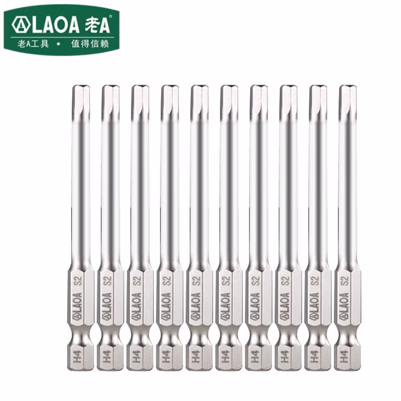 LAOA/老A 2PCS 1/4＂系列内六角批嘴批头 100*H4.0mm LA619140
