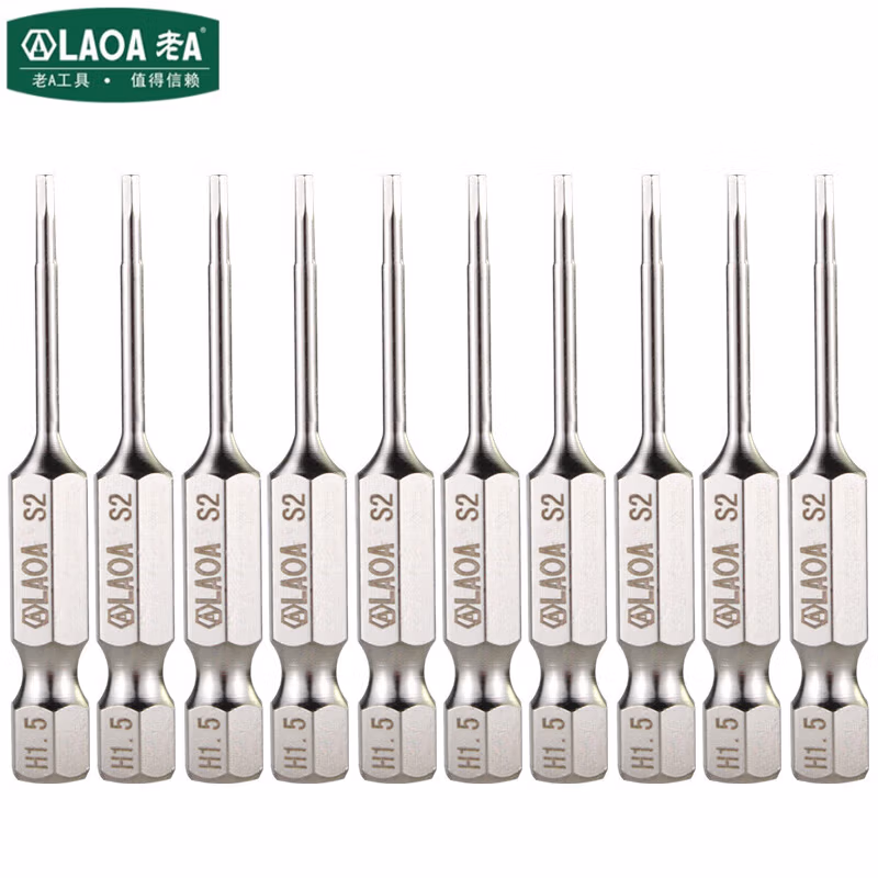 LAOA/老A 2PCS 1/4＂系列内六角批嘴批头 H1.5 LA619H15