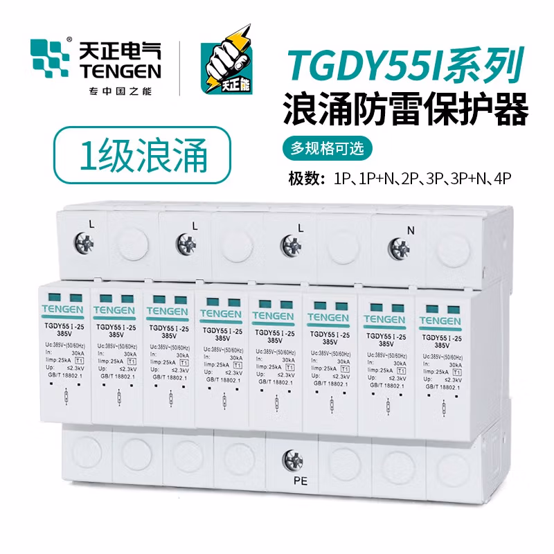 TENGEN/天正 电涌保护器 TGDY55I-15 385V 4P F(祥云3.0)