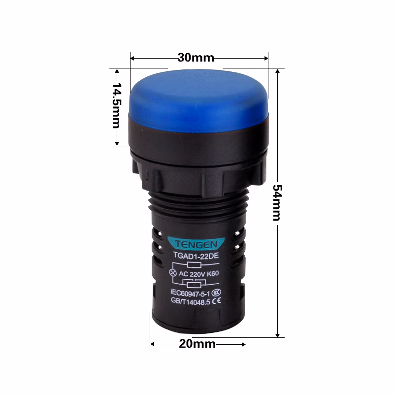 TENGEN/天正 信号灯 TGAD1-22DE AC/DC380V蓝(祥云3.0)