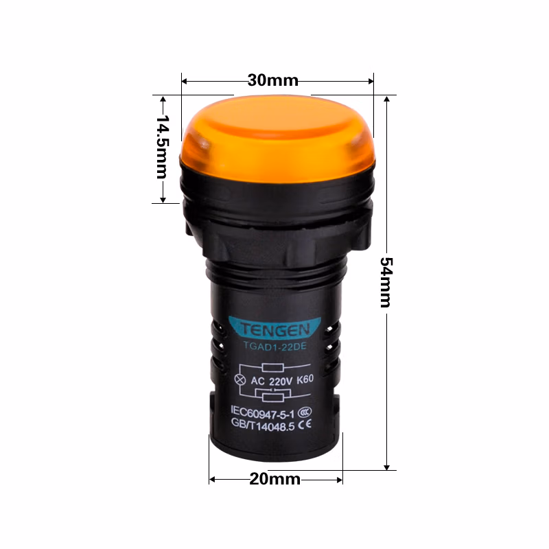 TENGEN/天正 信号灯 TGAD1-22DE AC/DC36V黄(祥云3.0)