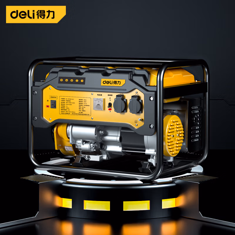 DELI/得力 deli得力DL-KFD65-W1汽油发电机5KW/手启动(黄)(台) DL-KFD65-W1